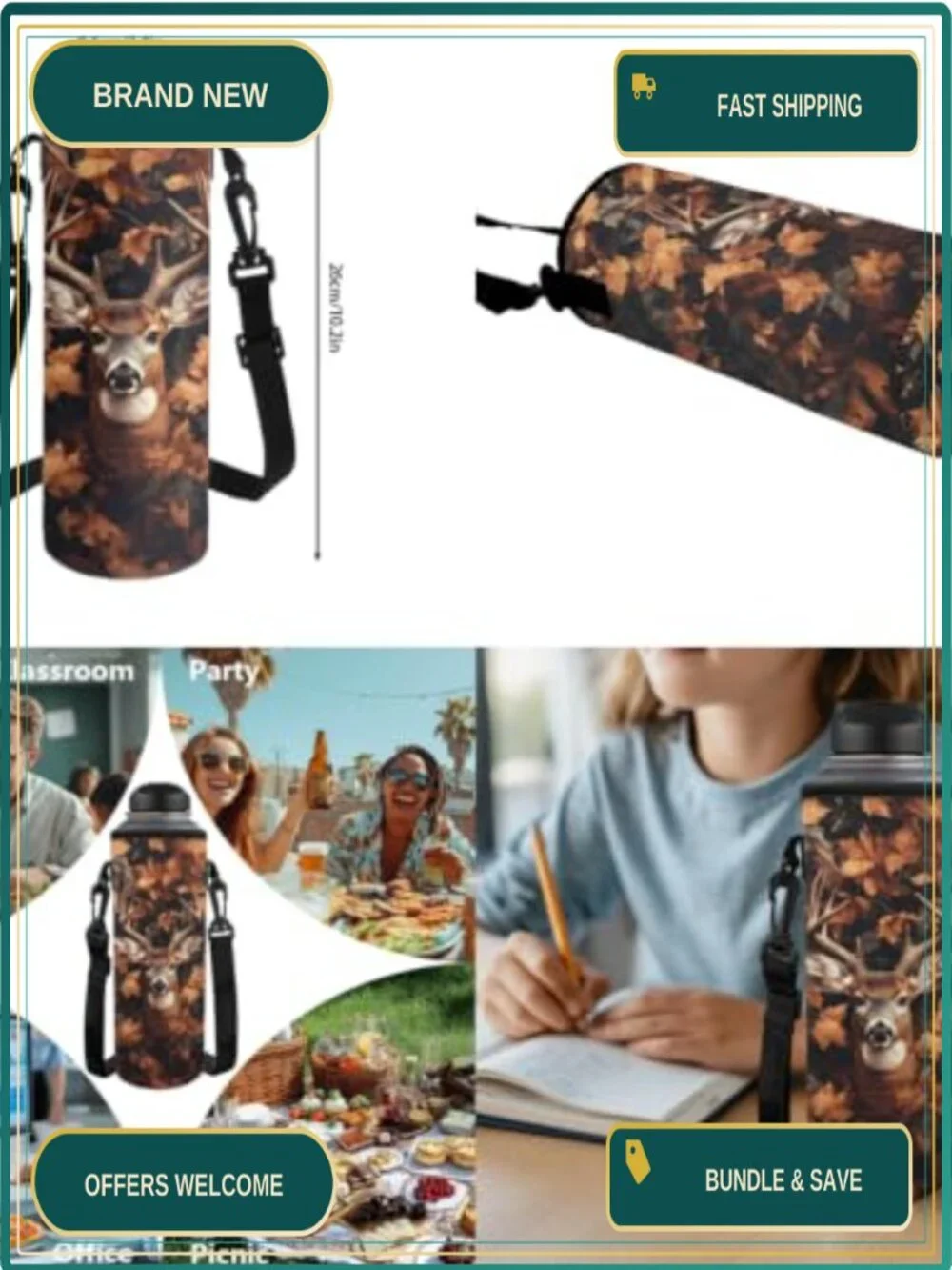 Kids 5-Piece Backpack Set with Lunch Bag, Pencil Case, Cup Sleeve
